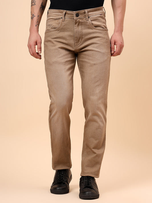 Denim Jeans for Men l Breathable & Soft with Color Fastness Slim Fit Cotton Fabric Solid Pattern Button Closure