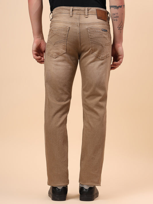 Denim Jeans for Men l Breathable & Soft with Color Fastness Slim Fit Cotton Fabric Solid Pattern Button Closure