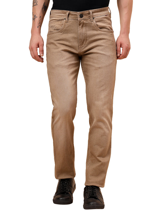 Denim Jeans for Men l Breathable & Soft with Color Fastness Slim Fit Cotton Fabric Solid Pattern Button Closure