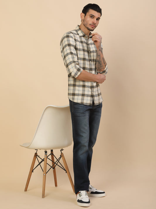 Denim Jeans for Men | Breathable & Soft with Color Fastness Straight Fit Poly Cotton Fabric Solid Pattern Button Closure