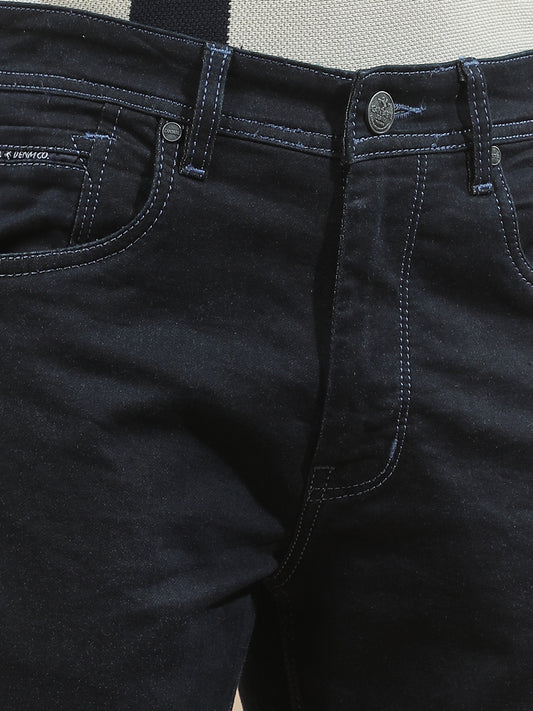 Denim Jeans for Men l Breathable & Soft with Color Fastness Straight Fit Polycotton Fabric Solid Pattern