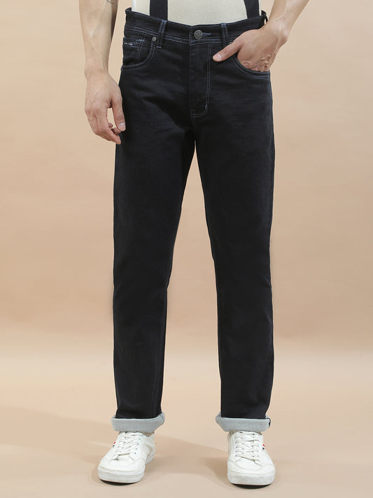 Denim Jeans for Men l Breathable & Soft with Color Fastness Straight Fit Polycotton Fabric Solid Pattern