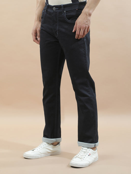 Denim Jeans for Men l Breathable & Soft with Color Fastness Straight Fit Polycotton Fabric Solid Pattern