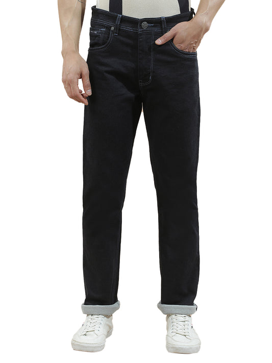 Denim Jeans for Men l Breathable & Soft with Color Fastness Straight Fit Polycotton Fabric Solid Pattern