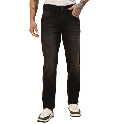 Denim Jeans for Men | Breathable & Soft with Color Fastness Slim Fit Poly Cotton Fabric Solid Pattern Button Closure