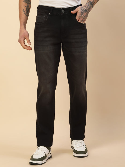 Denim Jeans for Men | Breathable & Soft with Color Fastness Slim Fit Poly Cotton Fabric Solid Pattern Button Closure