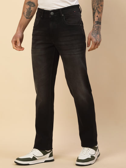 Denim Jeans for Men | Breathable & Soft with Color Fastness Slim Fit Poly Cotton Fabric Solid Pattern Button Closure