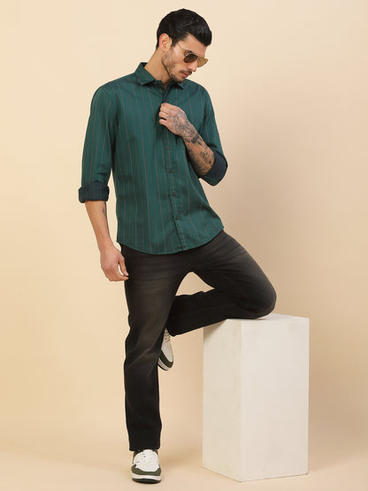 Denim Jeans for Men | Breathable & Soft with Color Fastness Slim Fit Poly Cotton Fabric Solid Pattern Button Closure