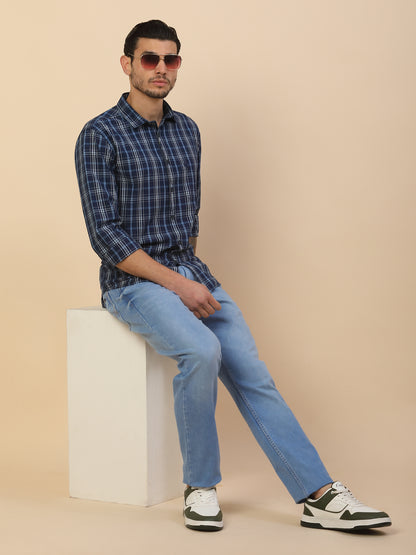 Denim Jeans for Men | Breathable & Soft with Color Fastness Slim Fit Poly Cotton Fabric Solid Pattern Button Closure