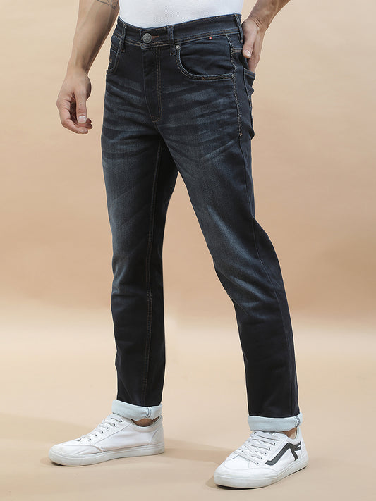 Denim Jeans for Men l Breathable & Soft with Color Fastness Slim Fit Polycotton Fabric Solid Pattern