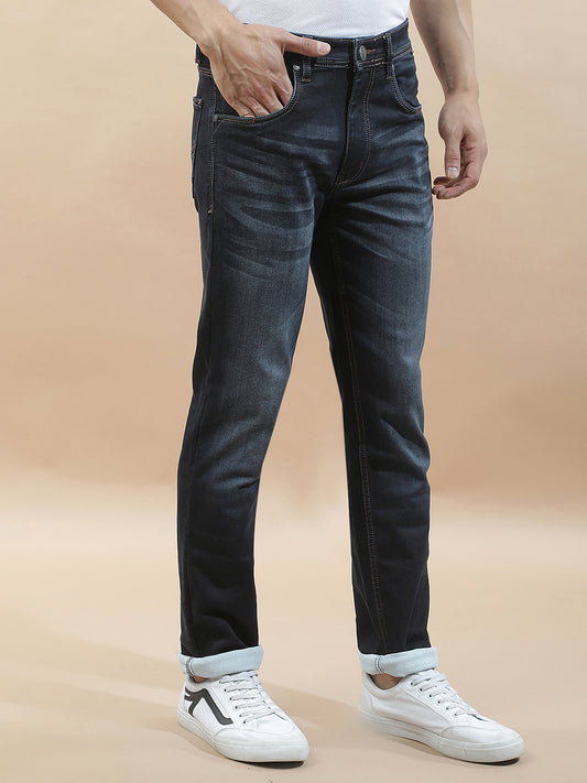 Denim Jeans for Men l Breathable & Soft with Color Fastness Slim Fit Polycotton Fabric Solid Pattern