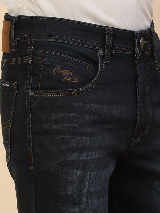 Denim Jeans for Men | Breathable & Soft with Color Fastness Slim Fit Poly Cotton Fabric Solid Pattern Button Closure
