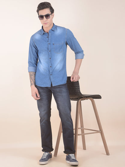 Denim Jeans for Men l Breathable & Soft with Color Fastness Straight Fit Polycotton Fabric Solid Pattern