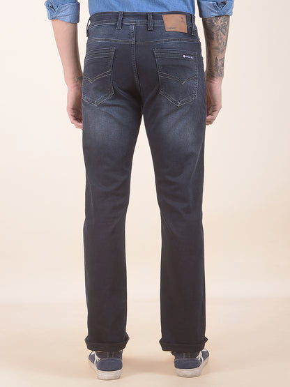 Denim Jeans for Men l Breathable & Soft with Color Fastness Straight Fit Polycotton Fabric Solid Pattern