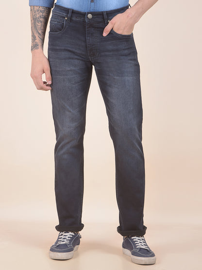 Denim Jeans for Men l Breathable & Soft with Color Fastness Straight Fit Polycotton Fabric Solid Pattern