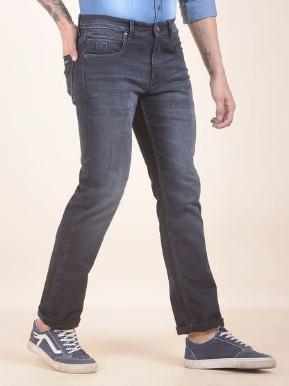 Denim Jeans for Men l Breathable & Soft with Color Fastness Straight Fit Polycotton Fabric Solid Pattern