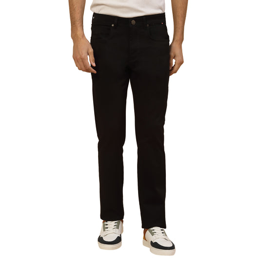 Denim Jeans for Men | Breathable & Soft with Color Fastness Slim Fit Poly Cotton Fabric Solid Pattern Button Closure