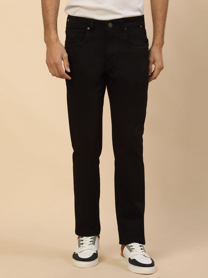 Denim Jeans for Men | Breathable & Soft with Color Fastness Slim Fit Poly Cotton Fabric Solid Pattern Button Closure