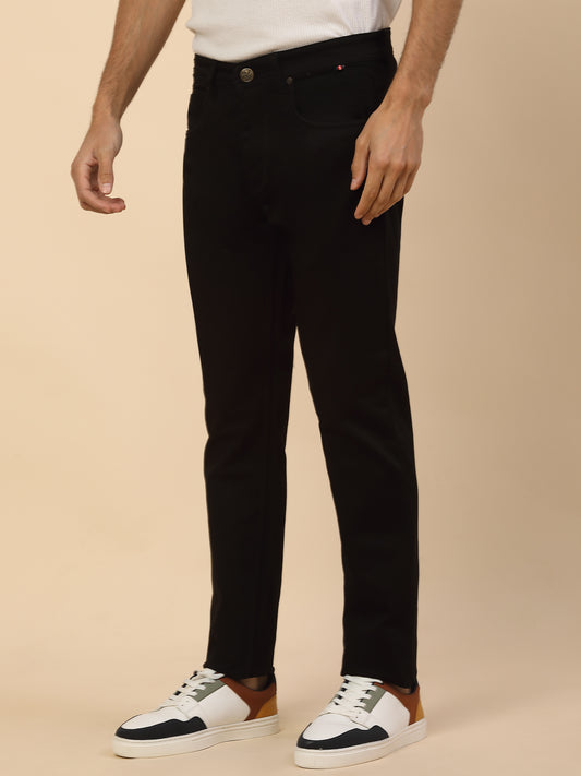 Denim Jeans for Men | Breathable & Soft with Color Fastness Slim Fit Poly Cotton Fabric Solid Pattern Button Closure