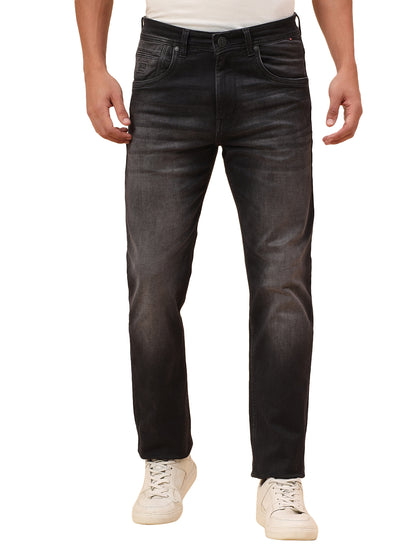 Denim Jeans for Men l Breathable & Soft with Color Fastness Straight Fit Cotton Blend Fabric Solid Pattern Button Closure