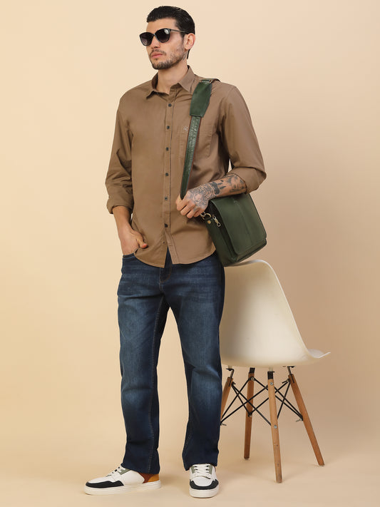 Denim Jeans for Men | Breathable & Soft with Color Fastness Straight Fit Poly Cotton Fabric Solid Pattern Button Closure
