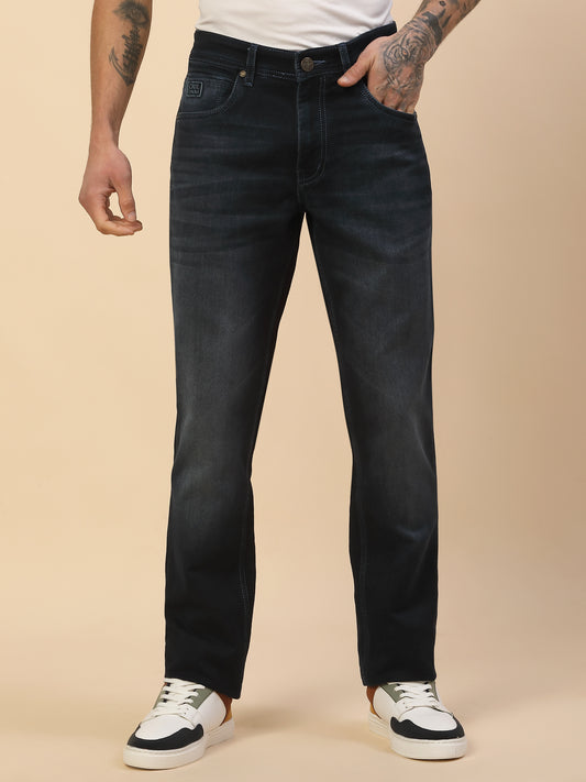 Denim Jeans for Men | Breathable & Soft with Color Fastness Slim Fit Poly Cotton Fabric Solid Pattern Button Closure