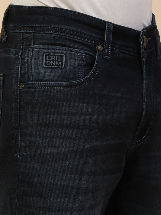 Denim Jeans for Men | Breathable & Soft with Color Fastness Slim Fit Poly Cotton Fabric Solid Pattern Button Closure