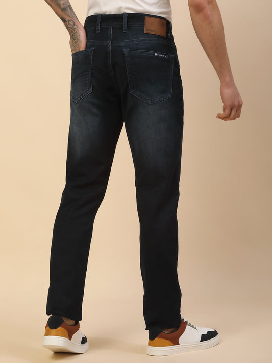 Denim Jeans for Men | Breathable & Soft with Color Fastness Slim Fit Poly Cotton Fabric Solid Pattern Button Closure