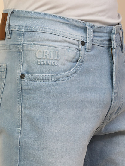 Denim Jeans for Men | Breathable & Soft with Color Fastness Slim Fit Poly Cotton Fabric Solid Pattern Button Closure