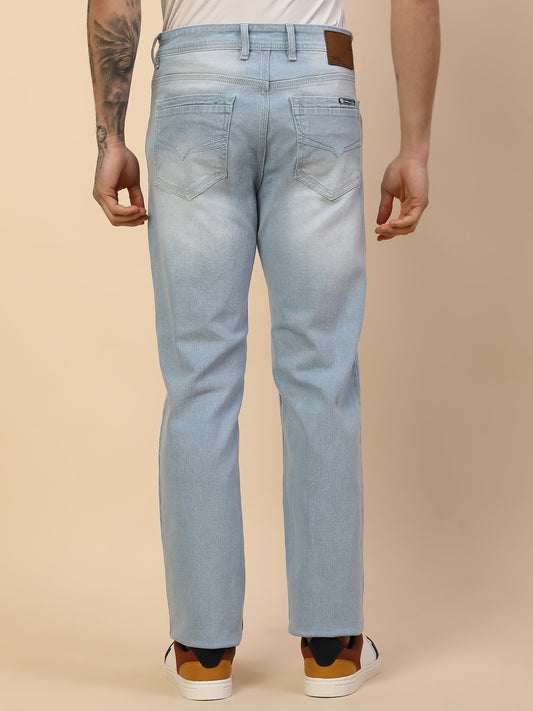 Denim Jeans for Men | Breathable & Soft with Color Fastness Slim Fit Poly Cotton Fabric Solid Pattern Button Closure
