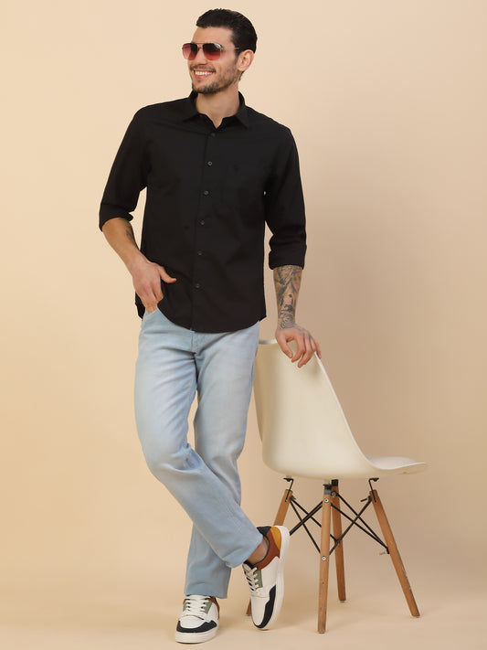 Denim Jeans for Men | Breathable & Soft with Color Fastness Slim Fit Poly Cotton Fabric Solid Pattern Button Closure
