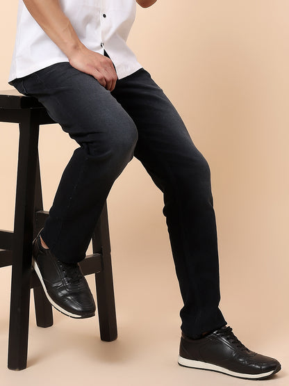 Denim Jeans for Men | Breathable & Soft with Color Fastness Straight Fit Cotton Blend Fabric Solid Pattern Button Closure