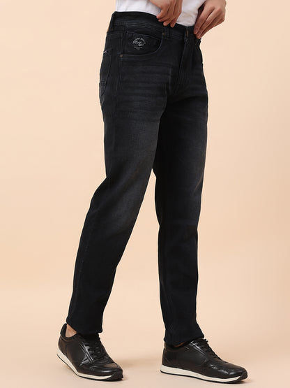 Denim Jeans for Men | Breathable & Soft with Color Fastness Straight Fit Cotton Blend Fabric Solid Pattern Button Closure