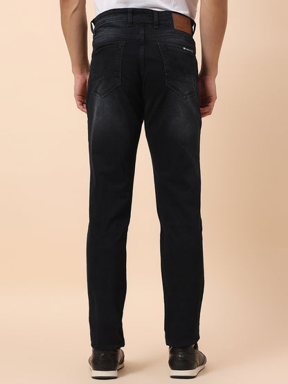 Denim Jeans for Men | Breathable & Soft with Color Fastness Straight Fit Cotton Blend Fabric Solid Pattern Button Closure