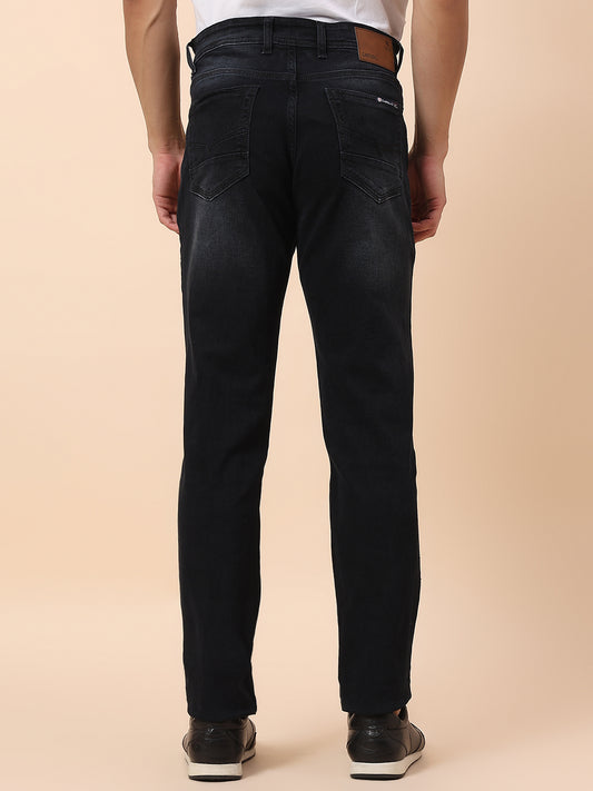 Denim Jeans for Men | Breathable & Soft with Color Fastness Straight Fit Cotton Blend Fabric Solid Pattern Button Closure