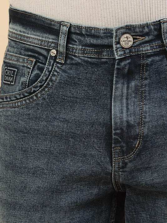Denim Jeans for Men | Breathable & Soft with Color Fastness Slim Fit Poly Cotton Fabric Solid Pattern Button Closure