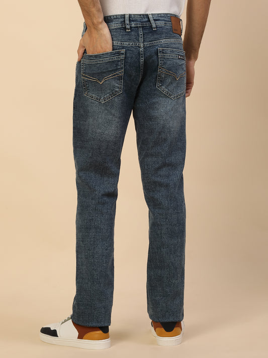 Denim Jeans for Men | Breathable & Soft with Color Fastness Slim Fit Poly Cotton Fabric Solid Pattern Button Closure