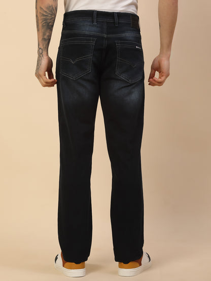 Denim Jeans for Men | Breathable & Soft with Color Fastness Slim Fit Poly Cotton Fabric Solid Pattern Button Closure