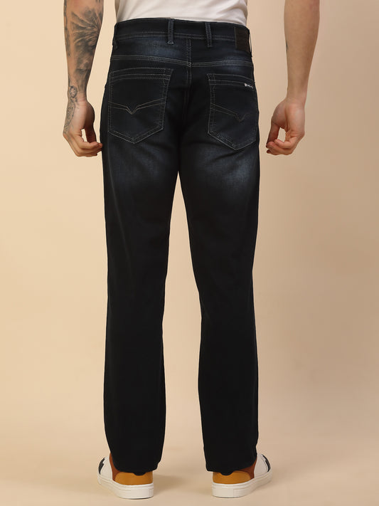 Denim Jeans for Men | Breathable & Soft with Color Fastness Slim Fit Poly Cotton Fabric Solid Pattern Button Closure