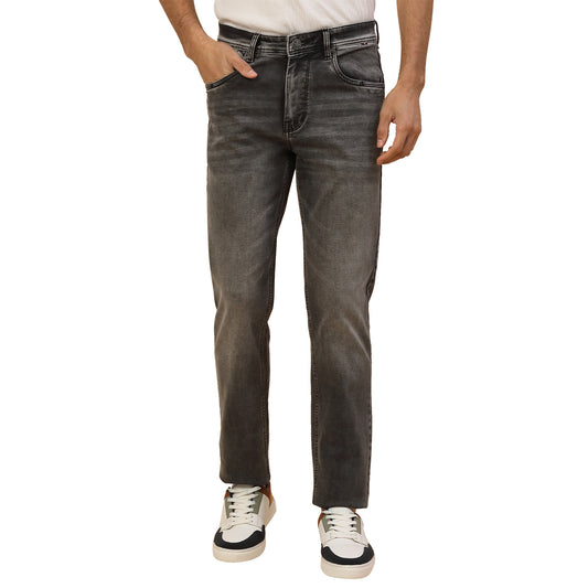 Denim Jeans for Men | Breathable & Soft with Color Fastness Slim Fit Poly Cotton Fabric Solid Pattern Button Closure