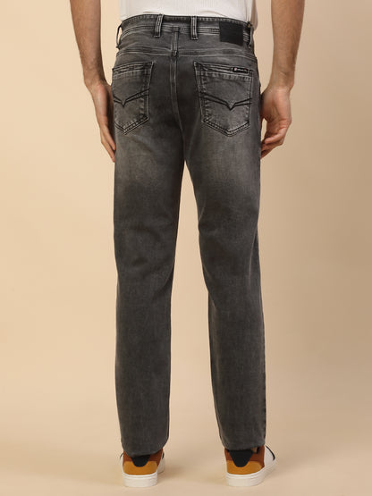 Denim Jeans for Men | Breathable & Soft with Color Fastness Slim Fit Poly Cotton Fabric Solid Pattern Button Closure