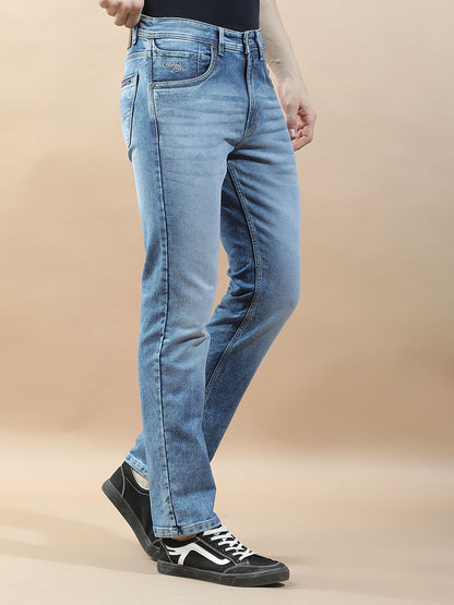 Denim Jeans for Men l Breathable & Soft with Color Fastness Straight Fit Polycotton Fabric Solid Pattern