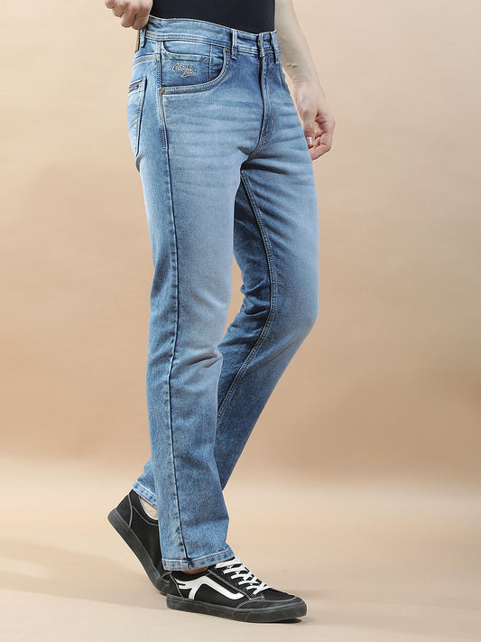 Denim Jeans for Men l Breathable & Soft with Color Fastness Straight Fit Polycotton Fabric Solid Pattern