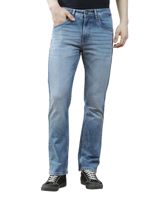 Denim Jeans for Men l Breathable & Soft with Color Fastness Straight Fit Polycotton Fabric Solid Pattern