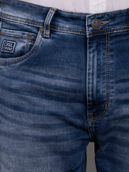 Men's Blue Straight Fit Casual Denim Jeans