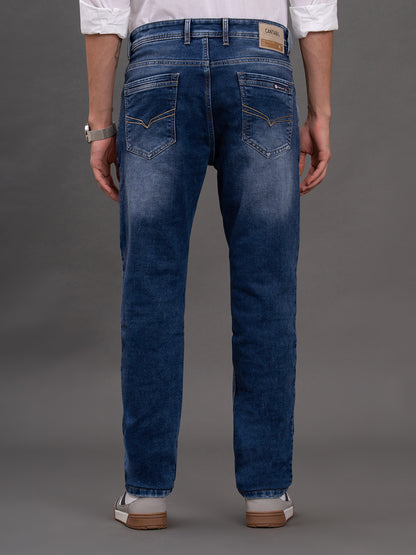 Men's Blue Straight Fit Casual Denim Jeans