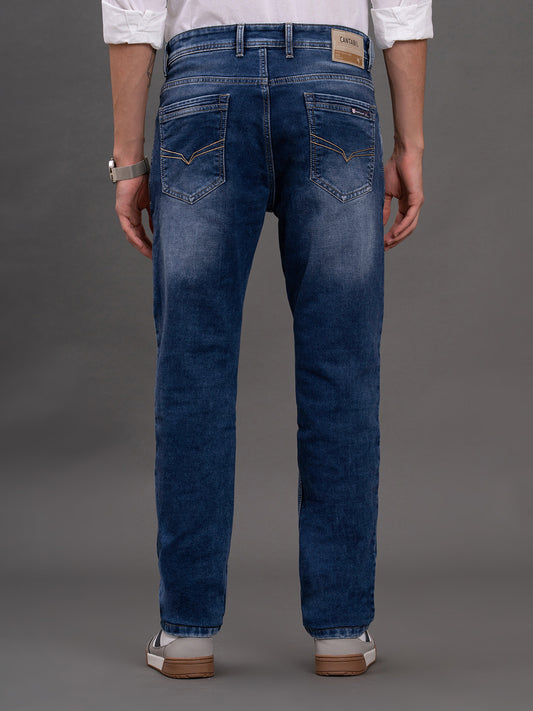 Men's Blue Straight Fit Casual Denim Jeans