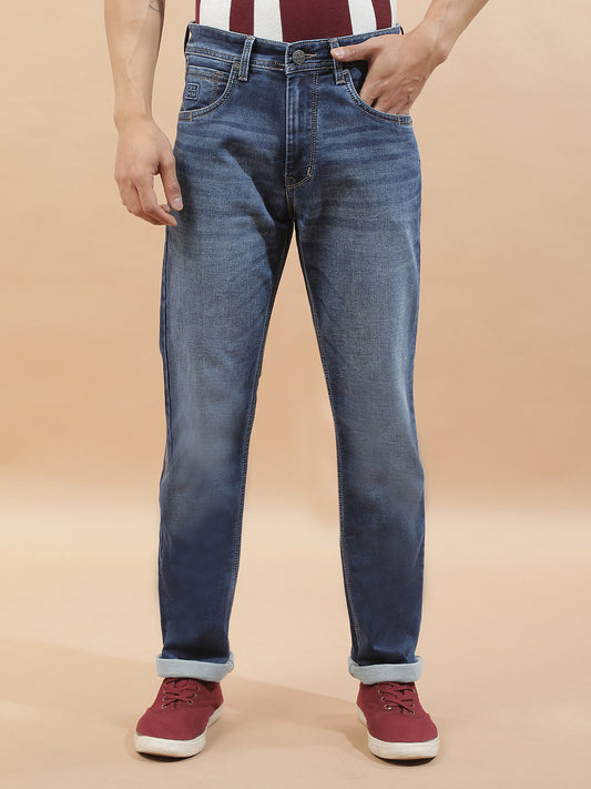 Denim Jeans for Men l Breathable & Soft with Color Fastness Straight Fit Cotton Blend Fabric Solid Pattern