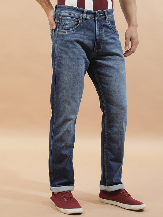 Denim Jeans for Men l Breathable & Soft with Color Fastness Straight Fit Cotton Blend Fabric Solid Pattern
