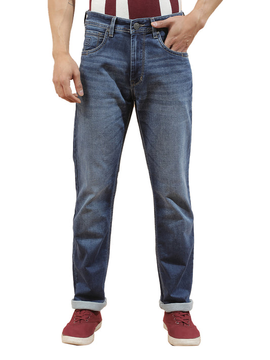 Denim Jeans for Men l Breathable & Soft with Color Fastness Straight Fit Cotton Blend Fabric Solid Pattern